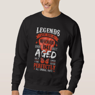 Legends Were Born In November 1943 Guitar Pick Gu Sweatshirt
