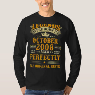 Legends Were Born In October 2008 14 Years Old 14t T-Shirt