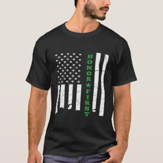 Légère ligne verte Drapeau américain Sweat - shirt