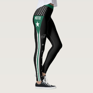 Légères leggings de la ligne verte, drapeau améric