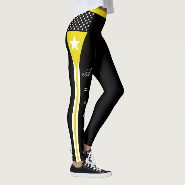 Légers leggings de ligne jaune, Drapeau américain, (Droite)