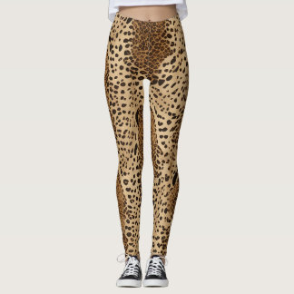 Legging Animal Print Beige Leopardo