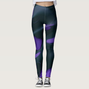 Legging athlétique abstrait géométrique noir et vi
