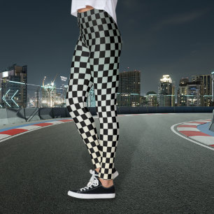 Legging de coucher de soleil gris et blanc à carre