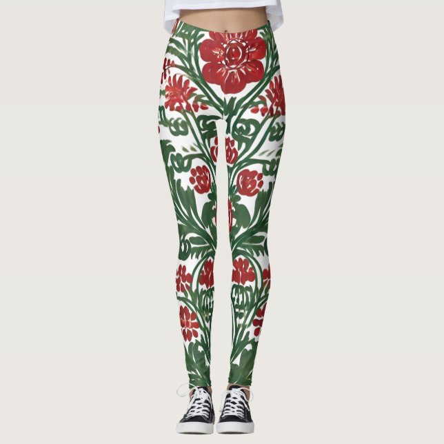  Legging Design – Floral Style with Flowers (Front)