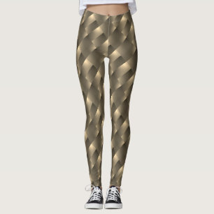 Legging doré ou marron, rectangulaires, reliefs ou
