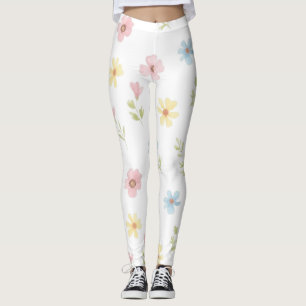 Legging Fleur pastel Aquarelle - Bohème Wildflowe