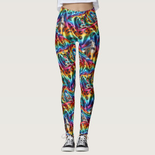 Legging imprimé léopard arc-en-ciel   Psychédéliqu
