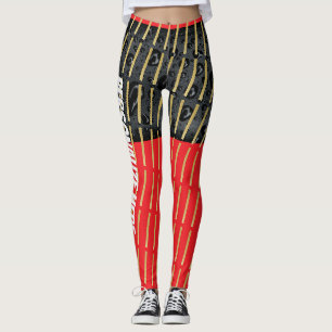 Legging mélange noir rouge doré moderne 