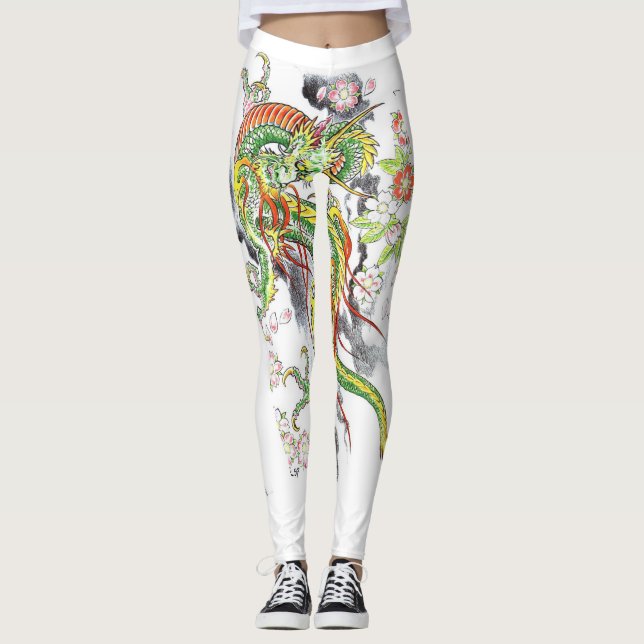 legging motif dragon chinois (Devant)