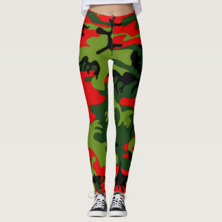 Legging rouge et vert de Camo