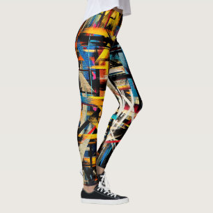 Leggings #14 de peinture abstrait coloré