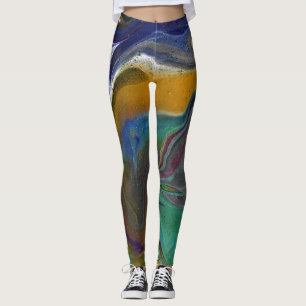 Leggings 2 Jambes Abstraites psychédéliques indécises