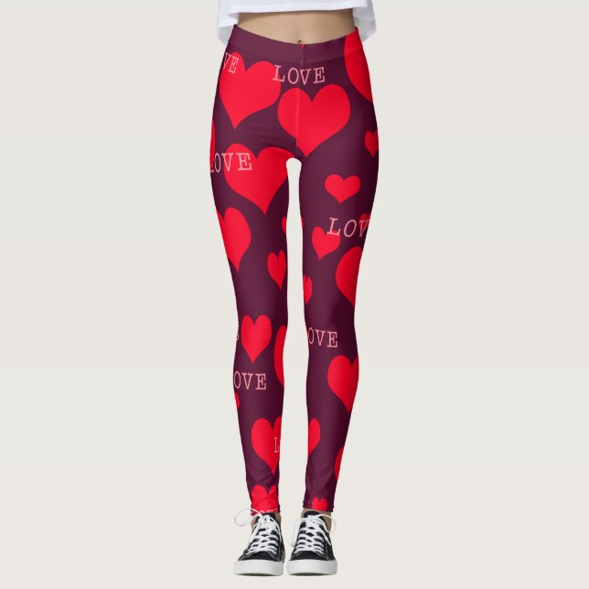Leggings 365 jours de yoga. Jour 36. Coeurs et amours (Devant)
