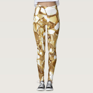 Leggings 3D abstraite texture or cristal.