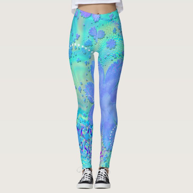 Leggings 3D Pastel Flower Psychedélic (Devant)