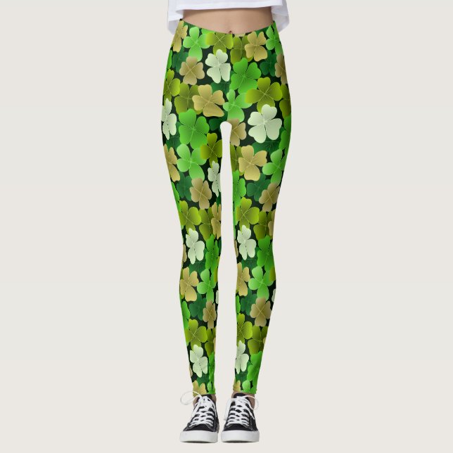 Leggings 4feuille en vert (Devant)