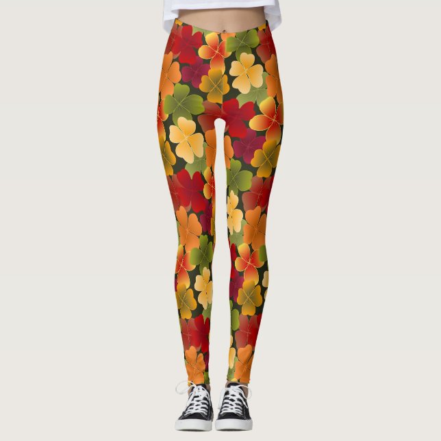 Leggings 4feuilles en couleurs d'automne (Devant)
