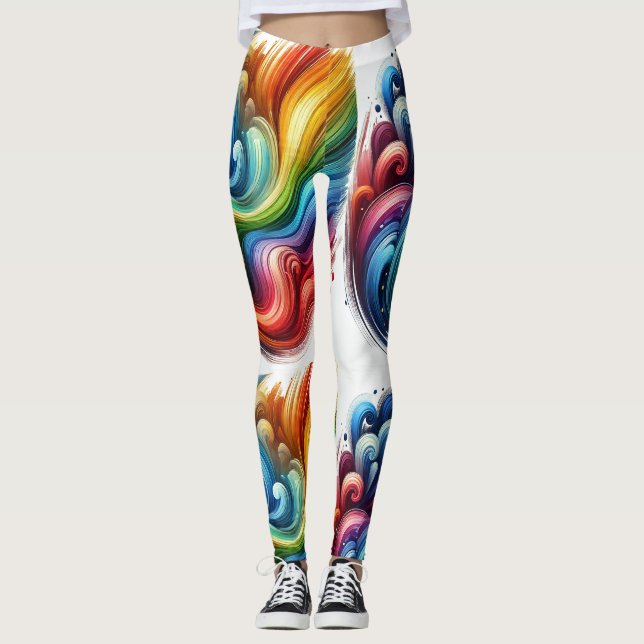 Leggings à arc-en-ciel vibreux (Devant)