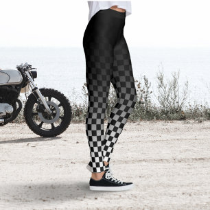 Leggings à carreaux noir fondu