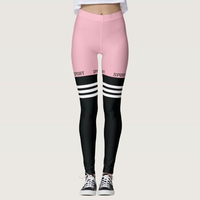 Leggings à chaussettes roses (Devant)