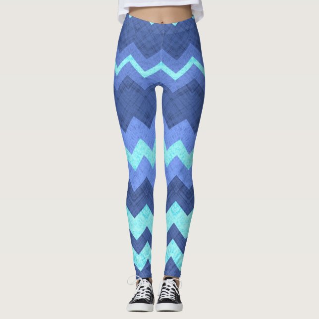 leggings à chevron bleu (Devant)