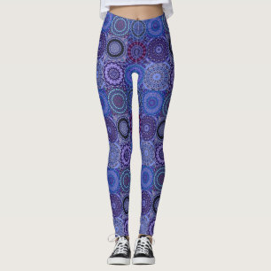 Leggings à courtepointe bleu