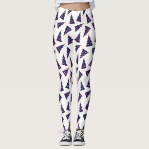 Leggings À damiers coloré Motif d'arbre de Noël