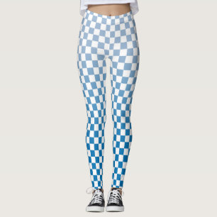 Leggings À damiers Motif de dégradé bleu clair à bleu foncé