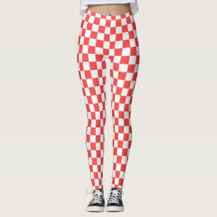 Leggings À damiers rouge et blanc