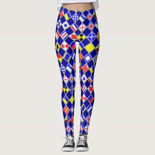 Leggings à damiers Signal Nautique Drapeaux Blues Marine