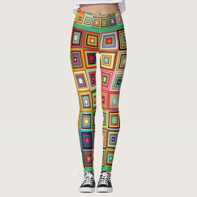 Leggings à damiers tendance Abstraite (Devant)