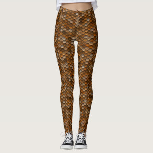 Leggings à échelles de dragon de cuivre