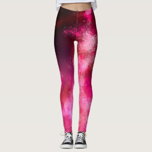 Leggings à flamme rose ciel nocturne