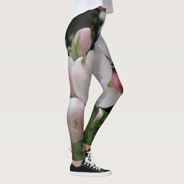 Leggings à fleurs blanches/roses (Droite)