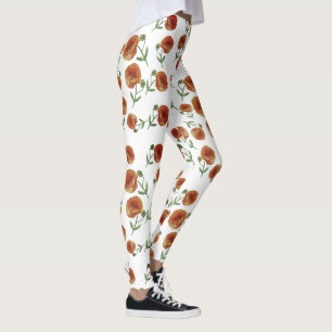 Leggings à fleurs rouges