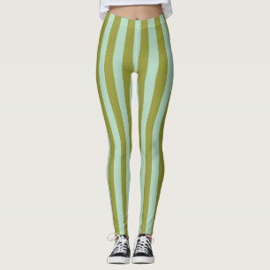 Leggings à grandes rayures de céleri et de menthe