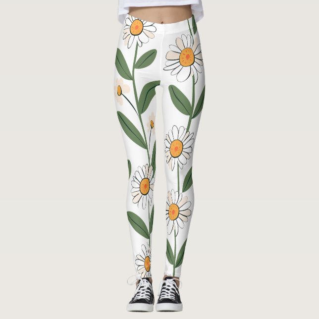 Leggings à Impression Florale Intégrale (Devant)