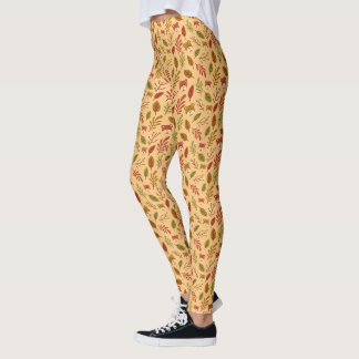 Leggings à motif automnal Teddy Leaf