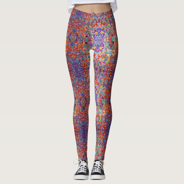 Leggings à motif de sables floraux colorés (Devant)