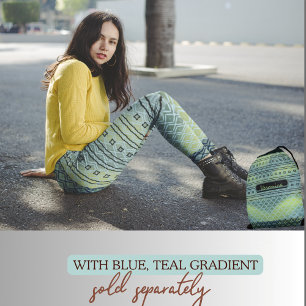 Leggings à motif dégradé bleu-vert