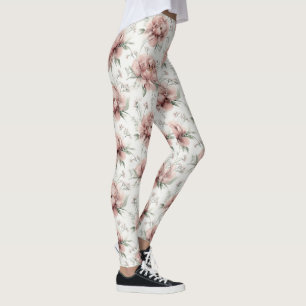 Leggings à motif floral de pivoine à l'aquarelle é