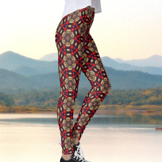 Leggings à motif ornemental de fleurs de cerisier