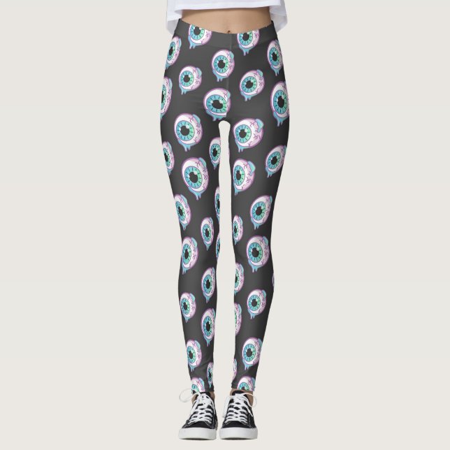 Leggings à motif pastel gothique avec des yeux en  (Devant)