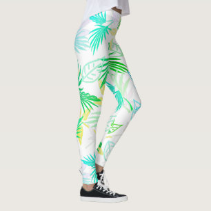 Leggings à motif tropical de feuilles de palmier