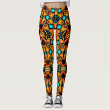 Leggings à motifs bleu jaune