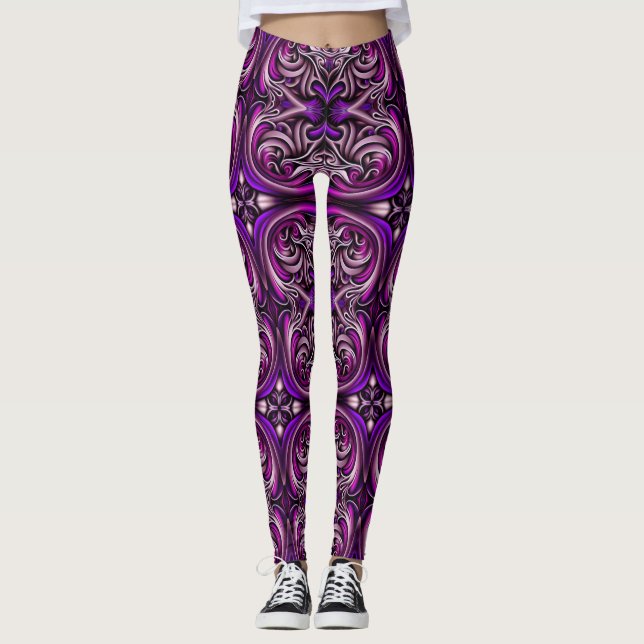 Leggings à motifs bleu violet (Devant)