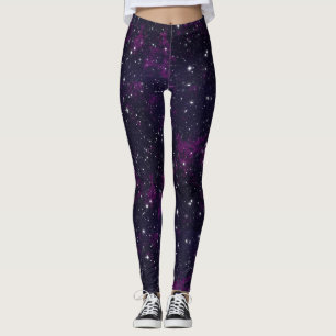 Leggings à motifs de galaxie violette