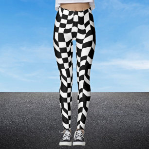 Leggings à motifs de vérificateur Abstrait - Art p