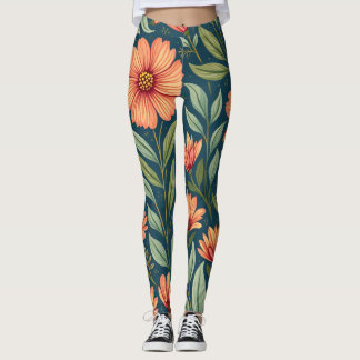 leggings à motifs floraux